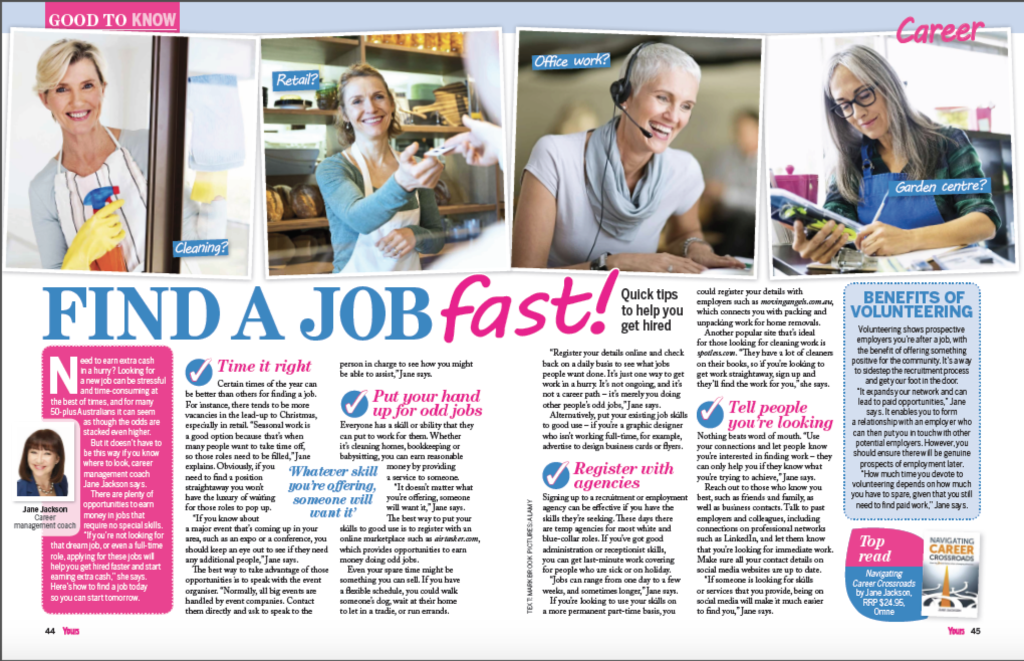 Yours Magazine, Jane Jackson, Find a Job, Bauer Media