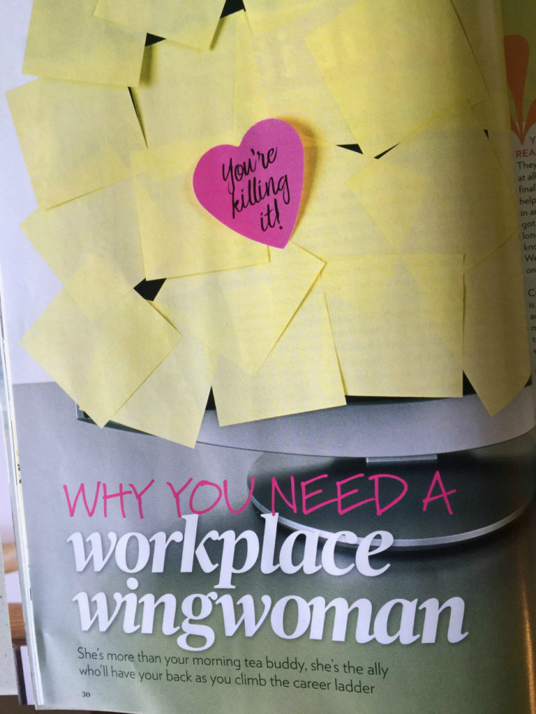 Workplace, wing woman, womens fitness magazine 