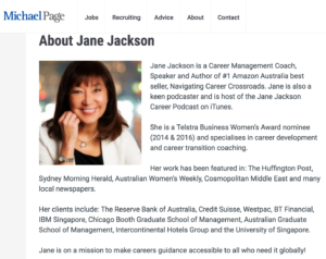 Michael Page, recruitment, Jane Jackson, author, career coach